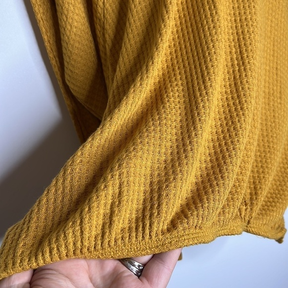 NWT Anthropologie Pure + Good Mustard Waffle Thermal Dolman Top - Picture 9 of 10